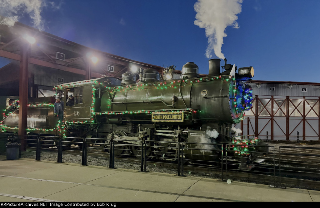 BLW 26 in Steamtown NHS' core complex at the end of the day's operations